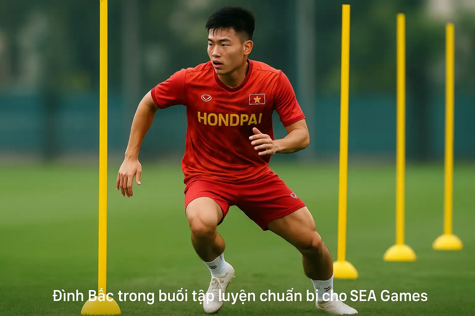 Đình Bắc trong buổi tập luyện chuẩn bị cho SEA Games.