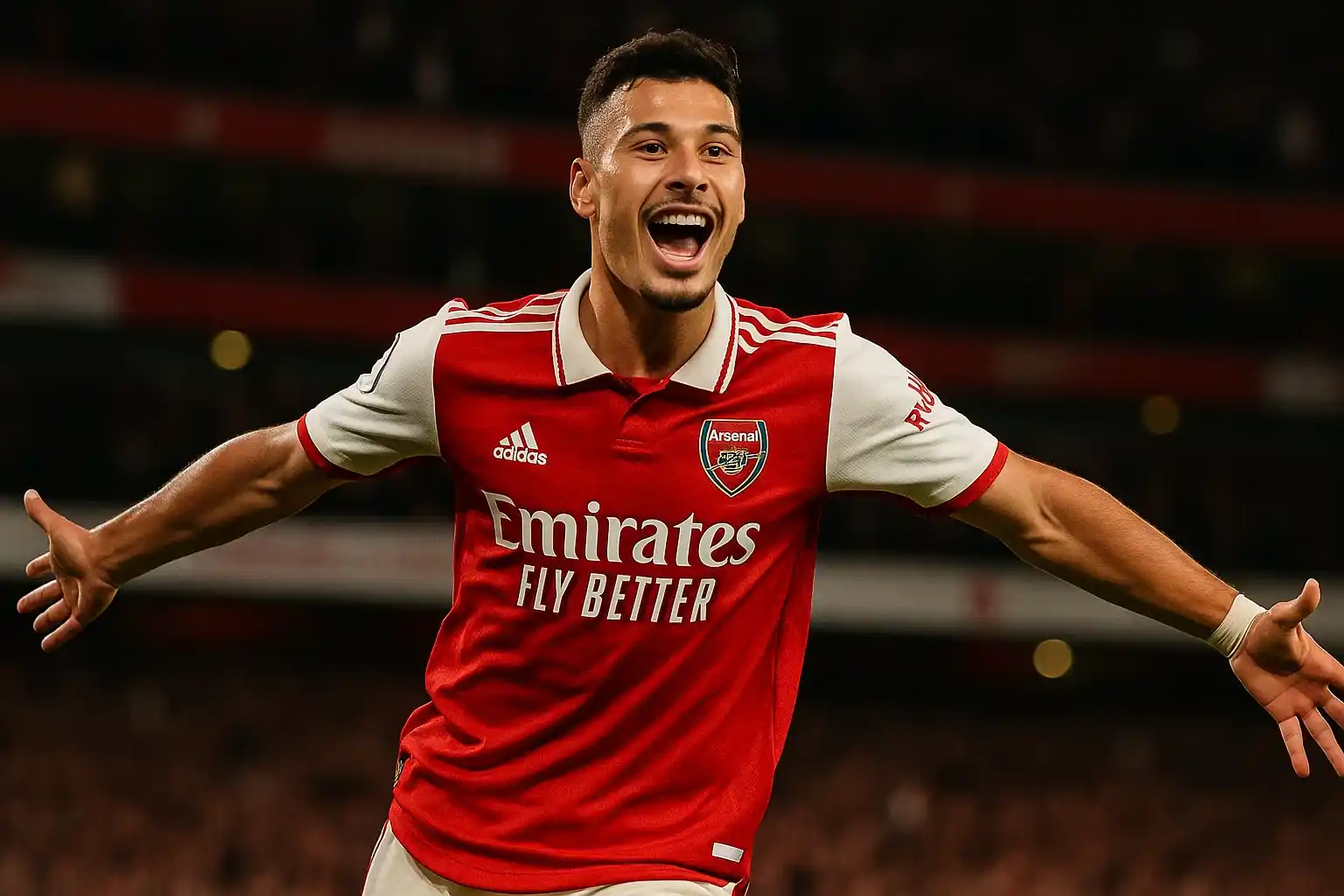 Gabriel Martinelli ăn mừng như thể vừa giành WC